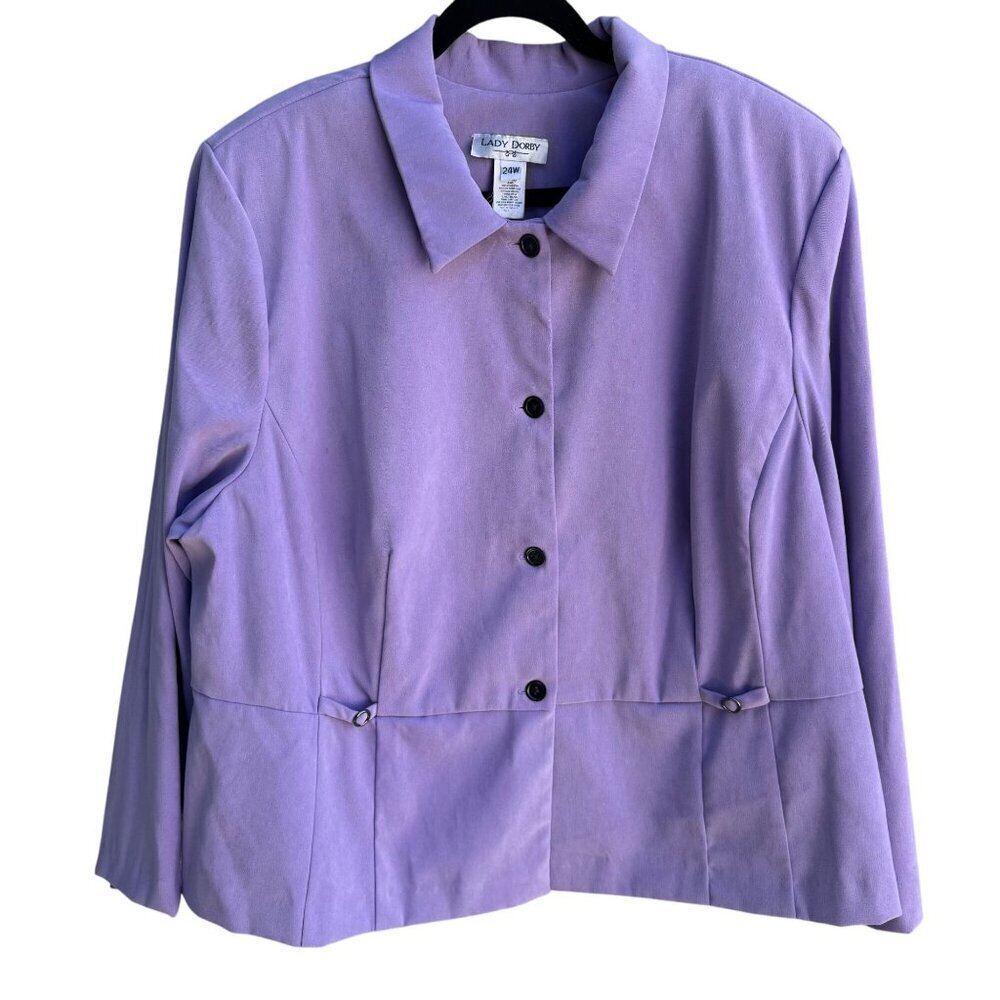 Lady Dorby Vintage‎ Womens Preppy Lavender Office Professional Blazer Jacket 24W